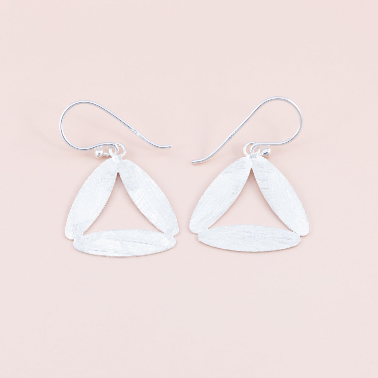 Triangle Matte Silver Earrings