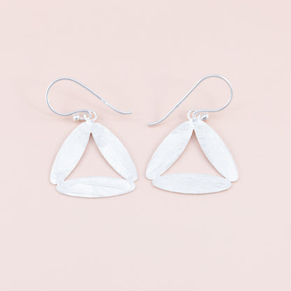 Triangle Matte Silver Earrings