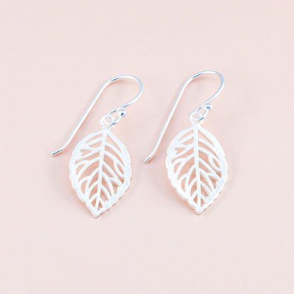 Sterling Silver Matte Leaf Earrings - The Silver Alchemist