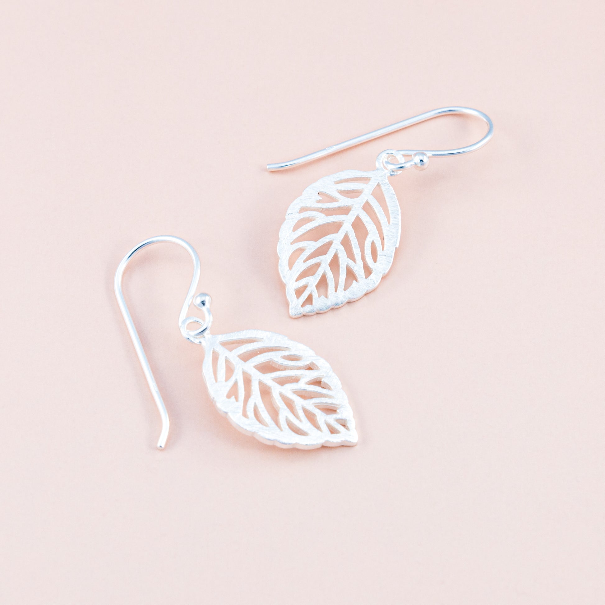 Sterling Silver Matte Leaf Earrings - The Silver Alchemist