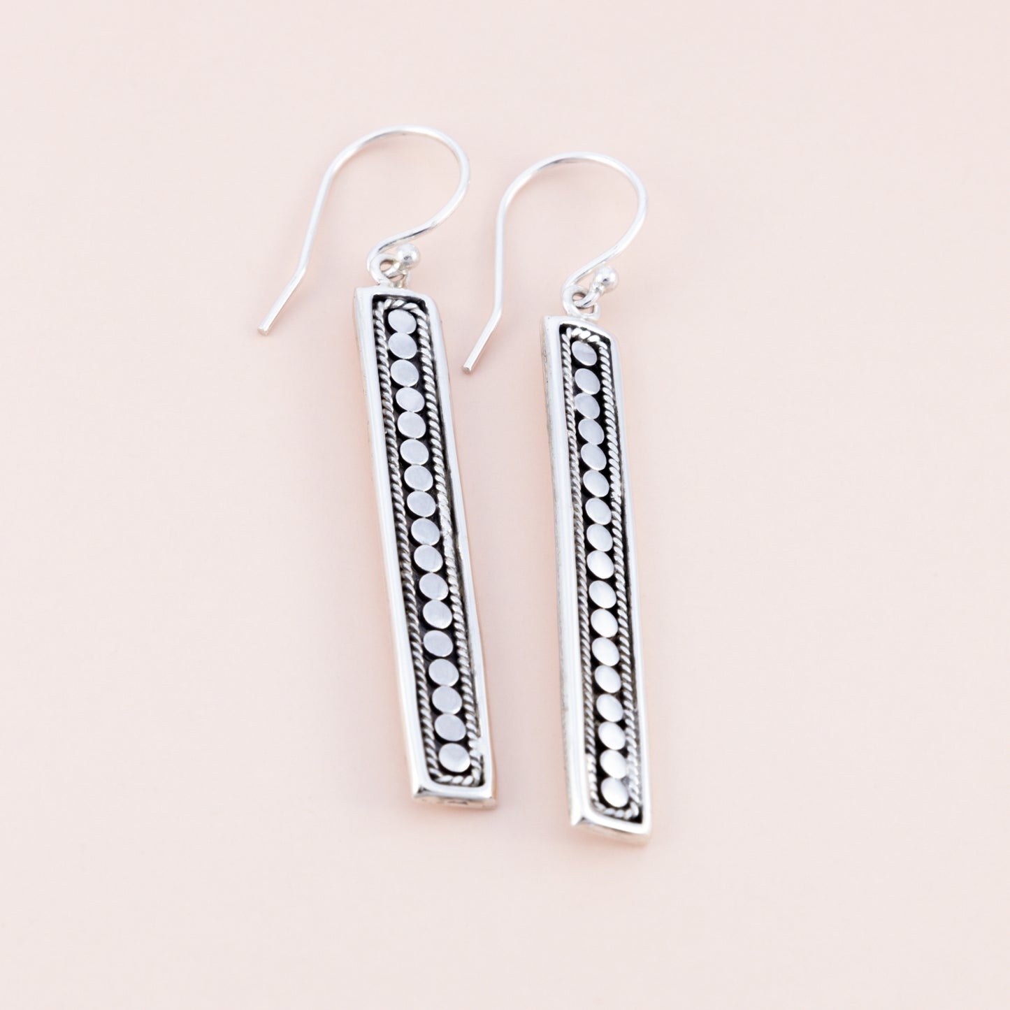 Sterling Silver Rectangular Drop Earrings - The Silver Alchemist