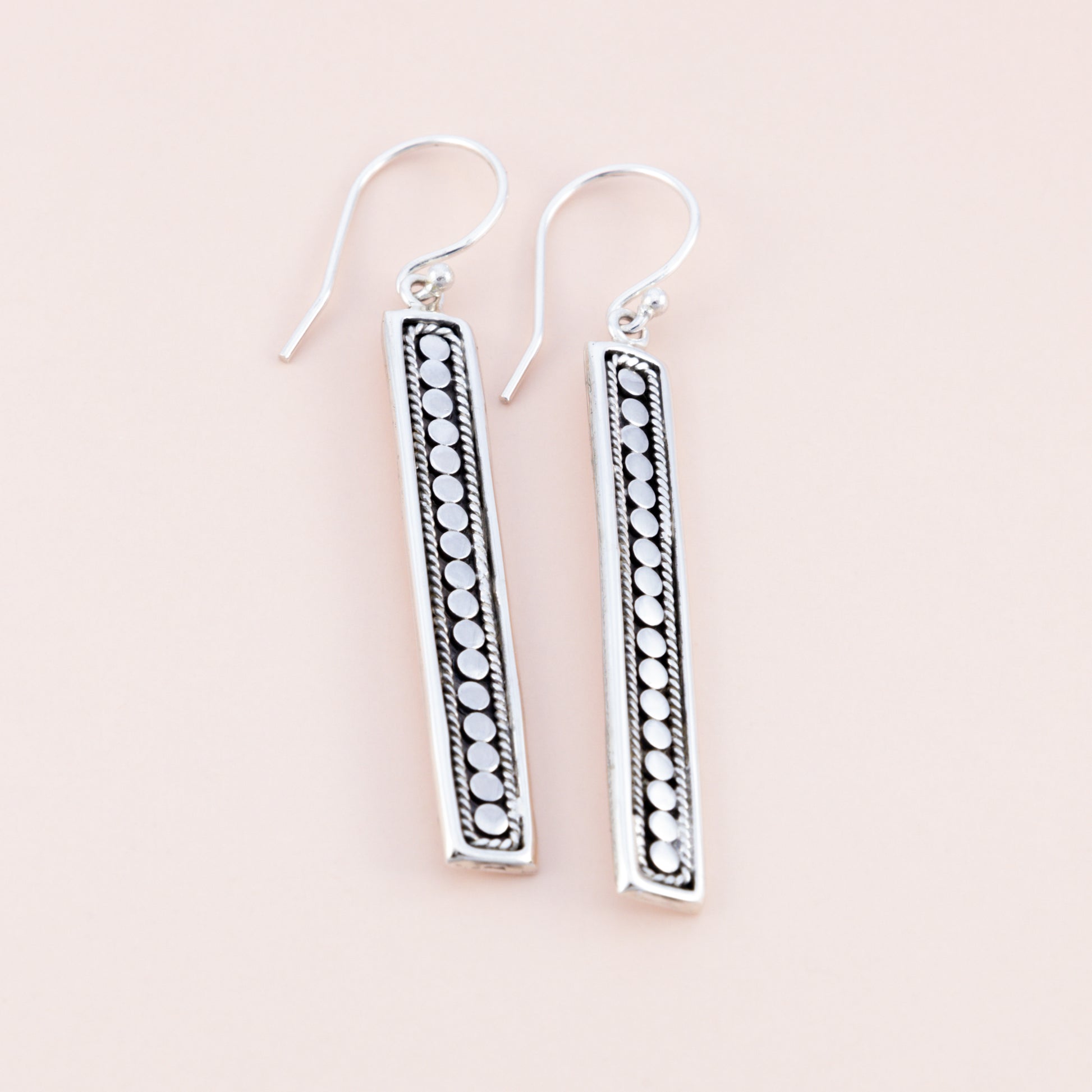 Sterling Silver Rectangular Drop Earrings - The Silver Alchemist