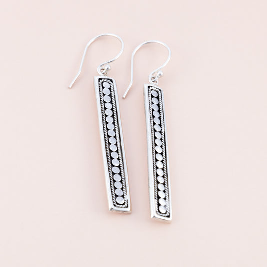 Sterling Silver Rectangular Drop Earrings - The Silver Alchemist