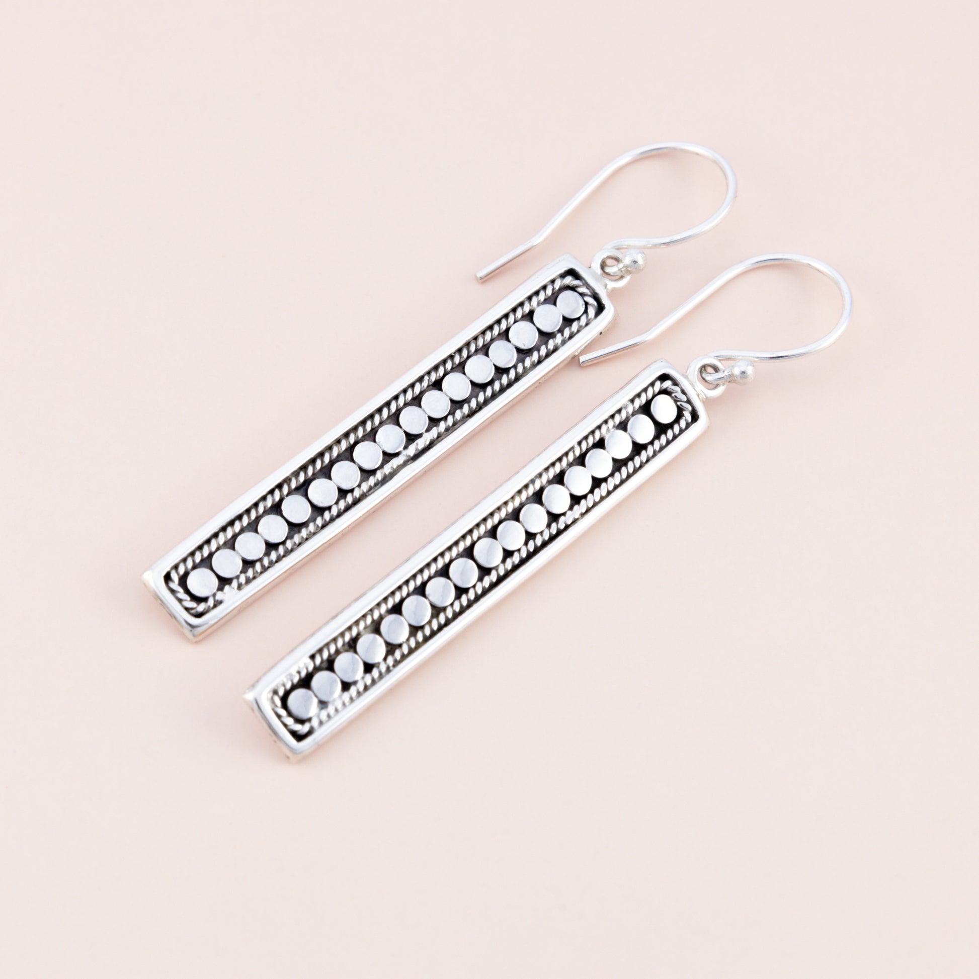 Sterling Silver Rectangular Drop Earrings - The Silver Alchemist