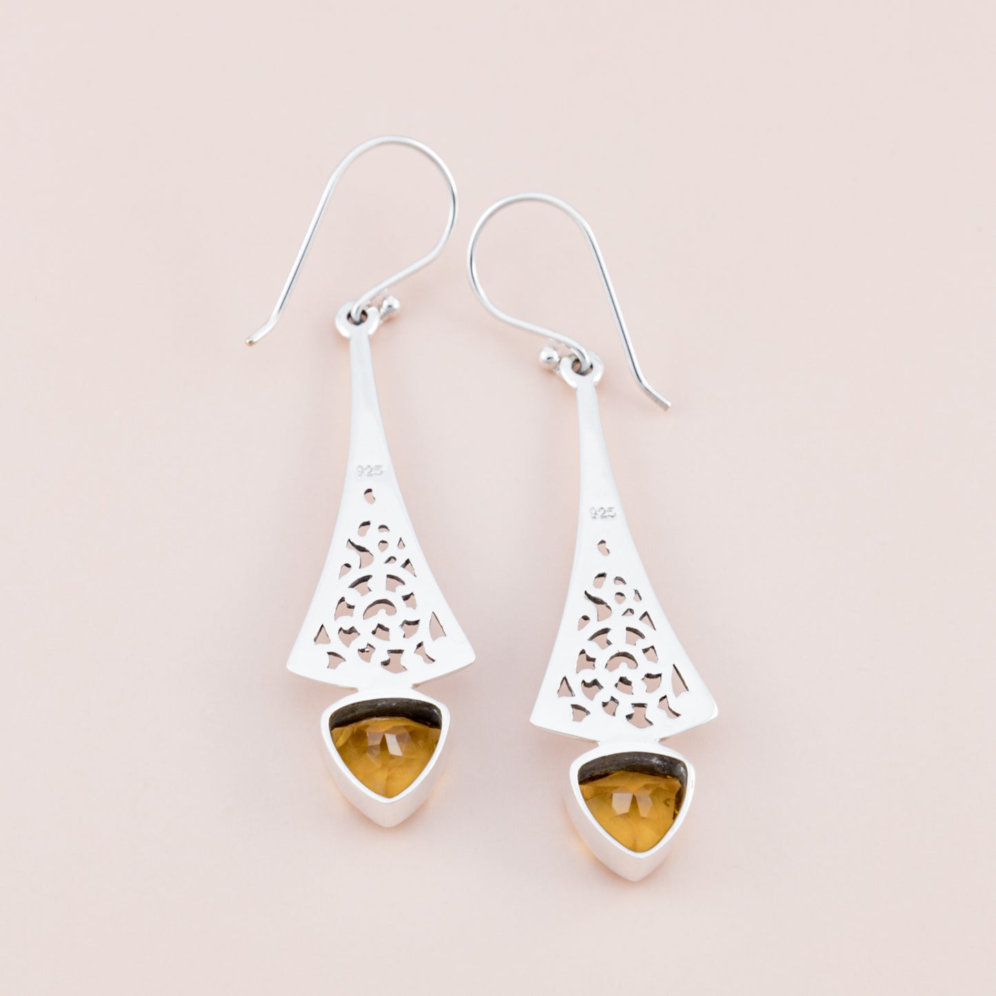 Citrine Filigree Drop Earrings