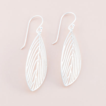 Sterling Silver Feather Drop Earrings - The Silver Alchemist