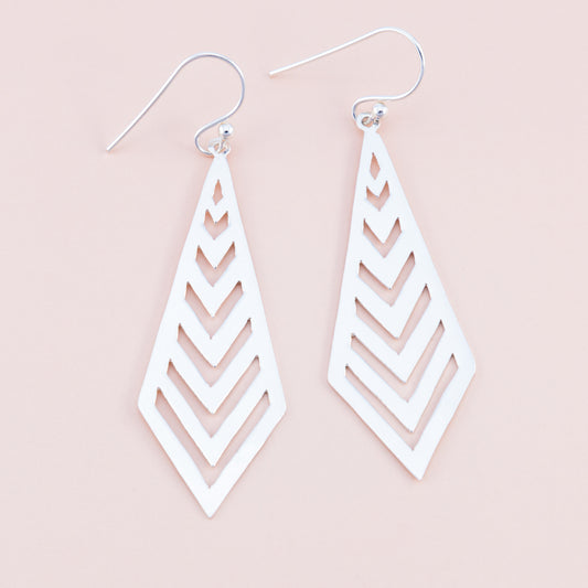 Sterling Silver Arrowed Drop Earrings - The Silver Alchemist