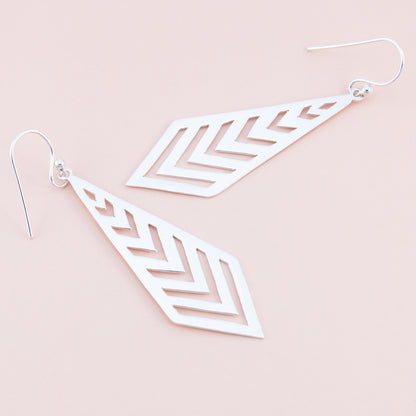 Sterling Silver Arrowed Drop Earrings - The Silver Alchemist