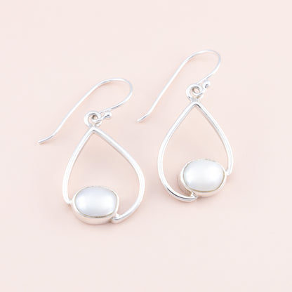 Sterling Silver Water Drop Pearl Earrings - The Silver Alchemist