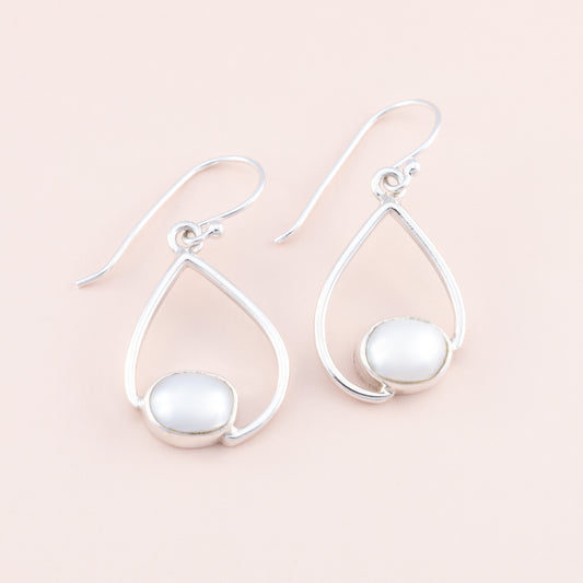 Sterling Silver Water Drop Pearl Earrings - The Silver Alchemist