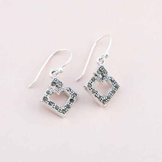 Sterling Silver Marcasite Abstract Earrings - The Silver Alchemist