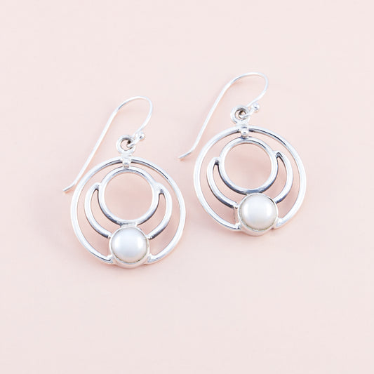 Sterling Silver Spiralling Pearl Earrings - The Silver Alchemist