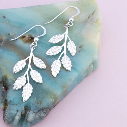 Sterling Silver Leaf and Branch Earrings - The Silver Alchemist