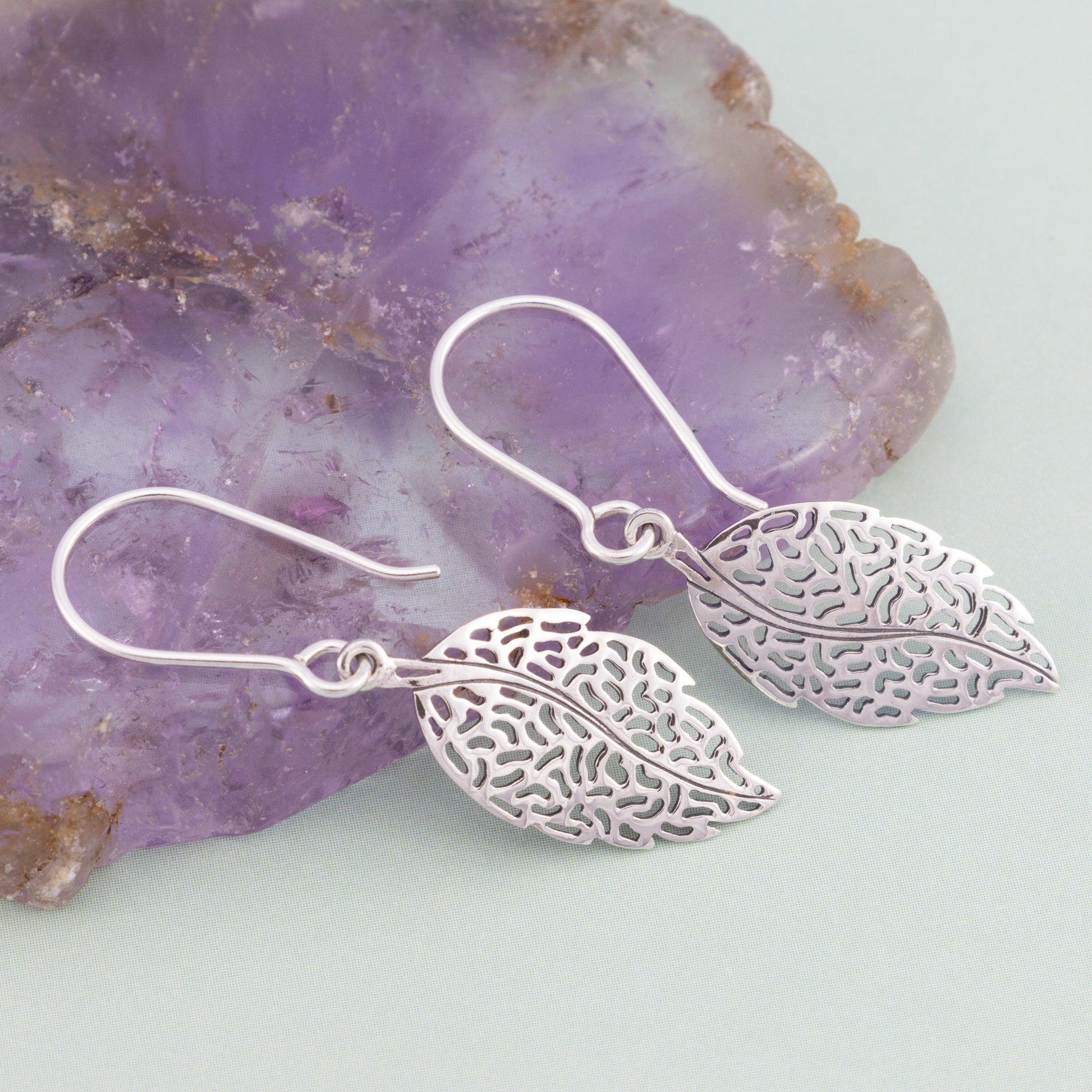 Sterling Silver Intricate Leaf Earrings - The Silver Alchemist