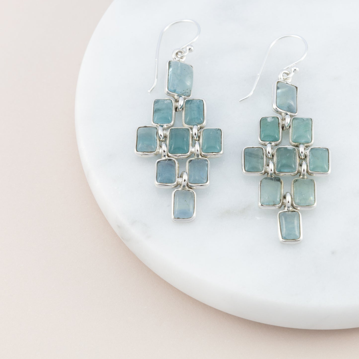 Sterling Silver Apatite Stone Dangle Earrings - The Silver Alchemist