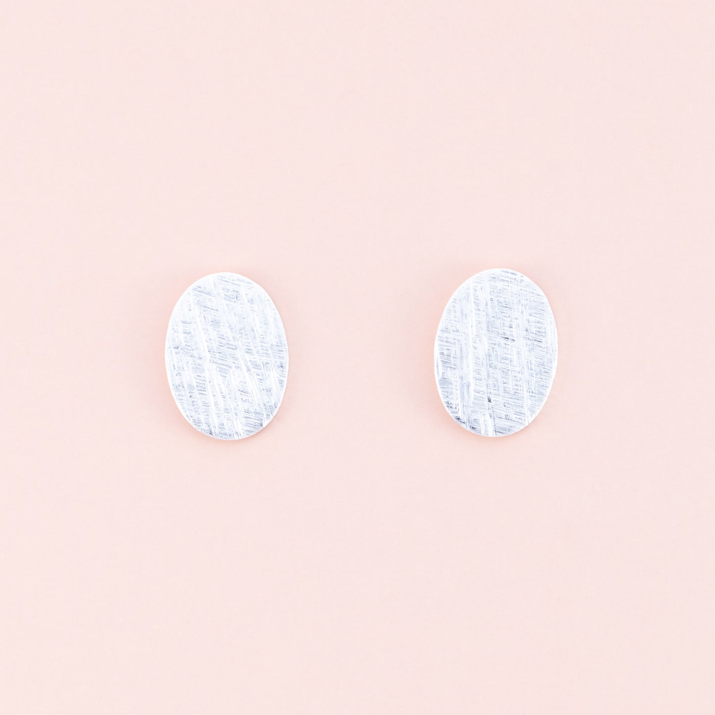 Sterling Silver Oval Matte Studs - The Silver Alchemist