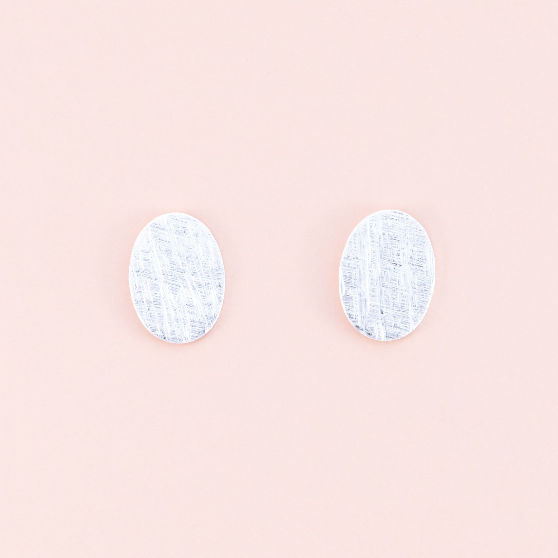 Sterling Silver Oval Matte Studs - The Silver Alchemist