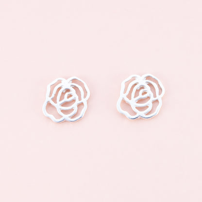 Sterling Silver Rose Studs - The Silver Alchemist