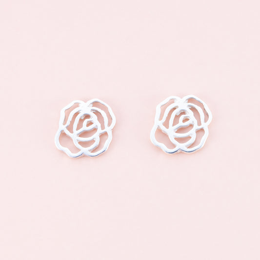 Sterling Silver Rose Studs - The Silver Alchemist