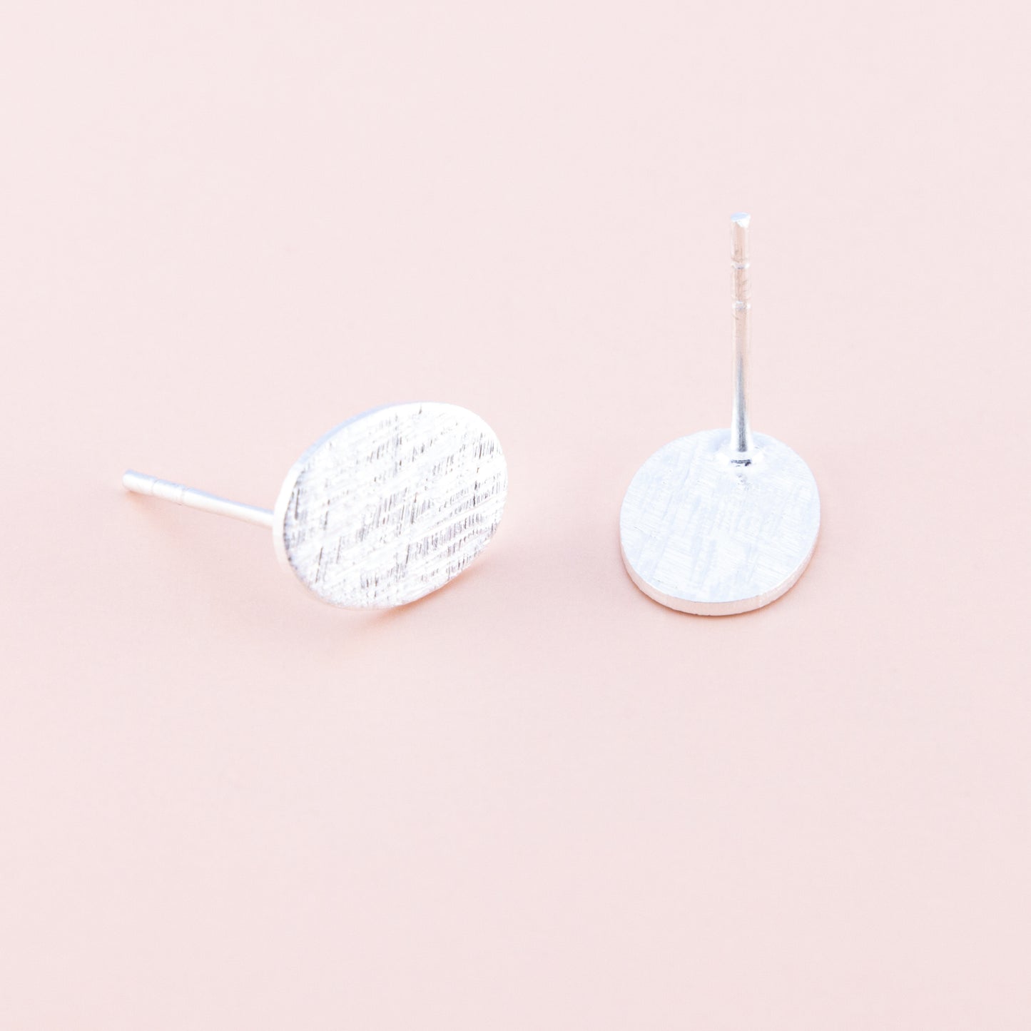 Sterling Silver Oval Matte Studs - The Silver Alchemist