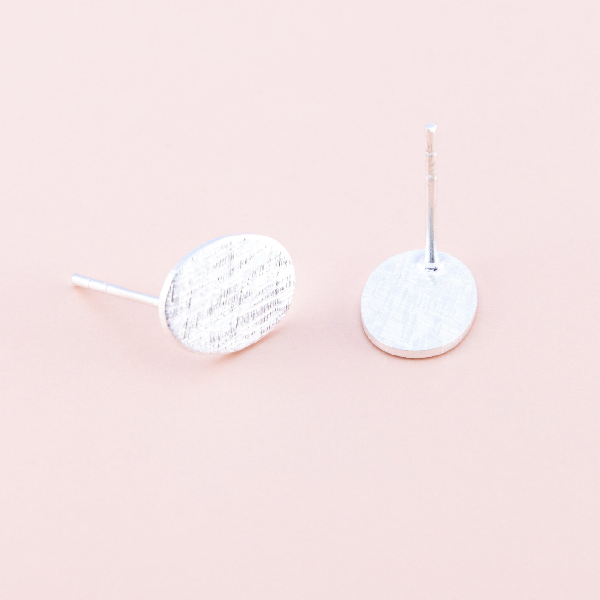 Sterling Silver Oval Matte Studs - The Silver Alchemist