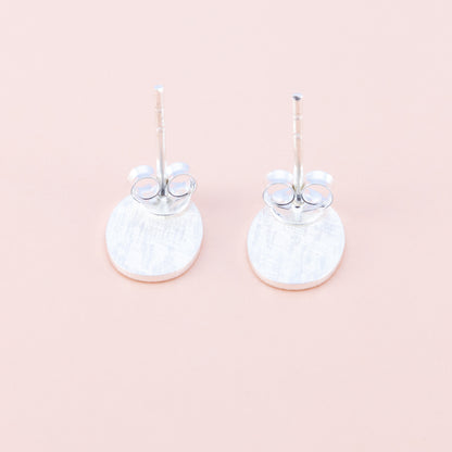 Oval Matte Silver Studs