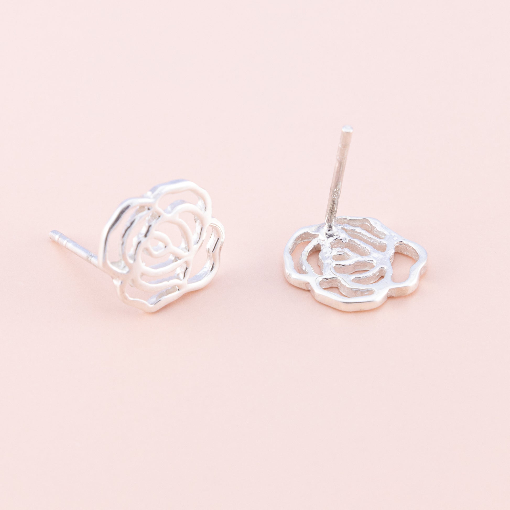 Sterling Silver Rose Studs - The Silver Alchemist