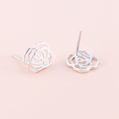 Sterling Silver Rose Studs - The Silver Alchemist