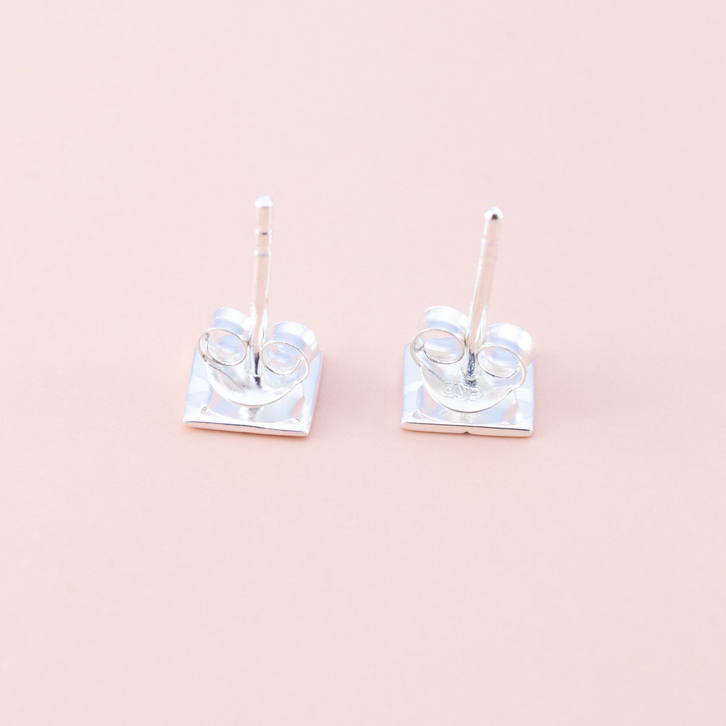 Geometric Square Silver Studs