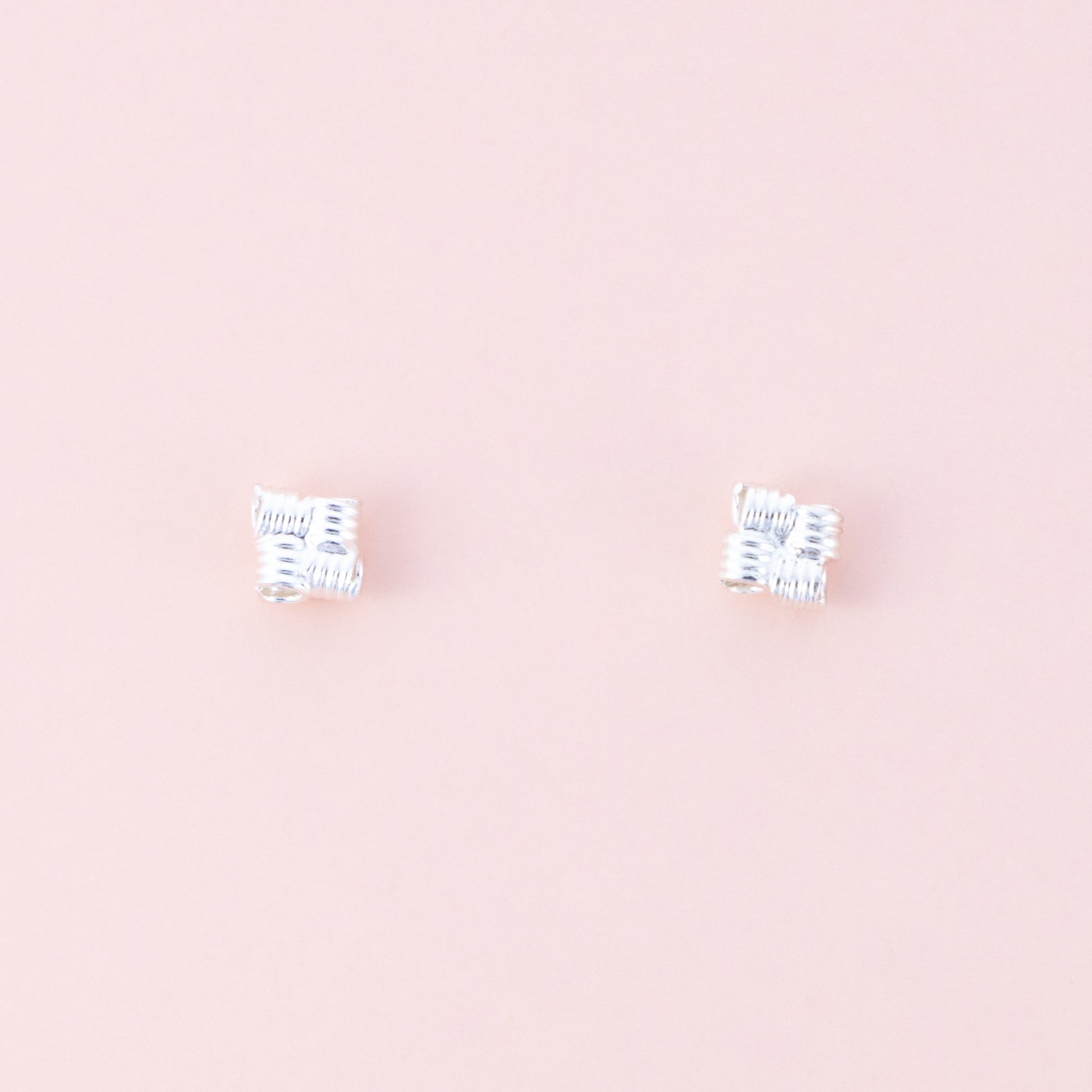 Sterling Silver Square Rope Studs - The Silver Alchemist