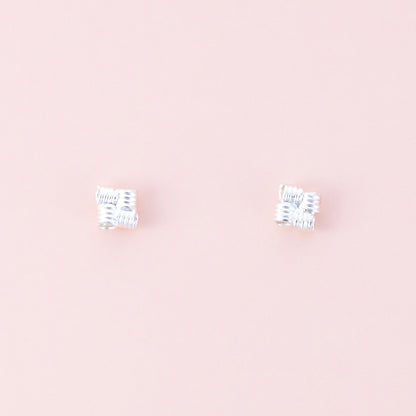 Sterling Silver Square Rope Studs - The Silver Alchemist