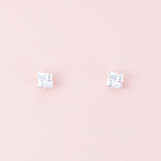 Sterling Silver Square Rope Studs - The Silver Alchemist