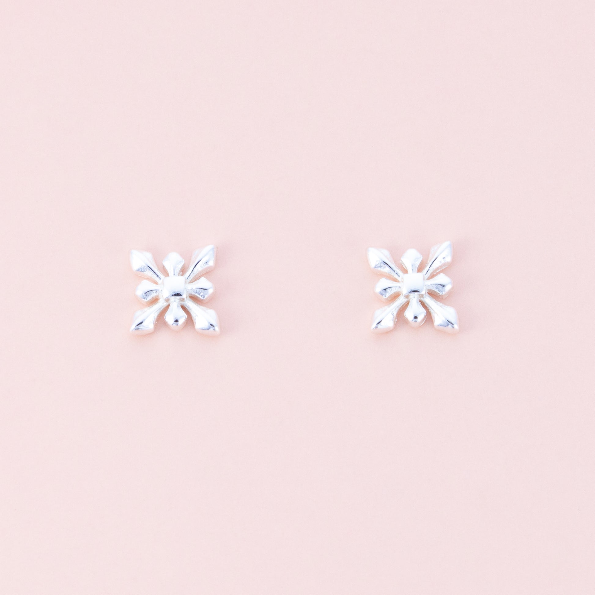 Sterling Silver Snowflake Studs - The Silver Alchemist