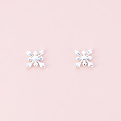 Sterling Silver Snowflake Studs - The Silver Alchemist