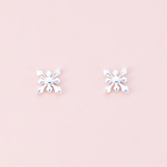 Sterling Silver Snowflake Studs - The Silver Alchemist