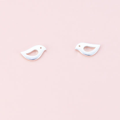 Sterling Silver Singing Bird Studs - The Silver Alchemist