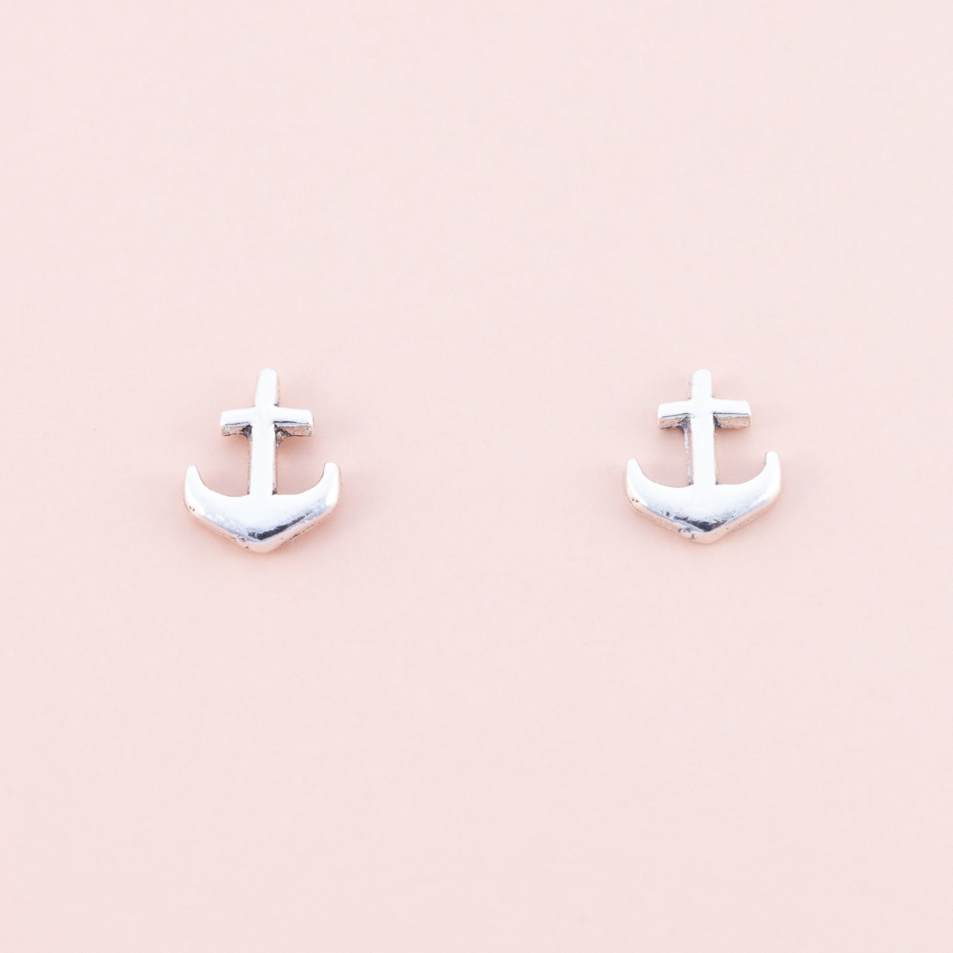 Sterling Silver Anchor Studs - The Silver Alchemist