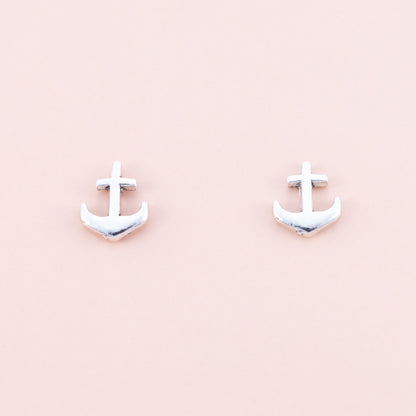 Sterling Silver Anchor Studs - The Silver Alchemist