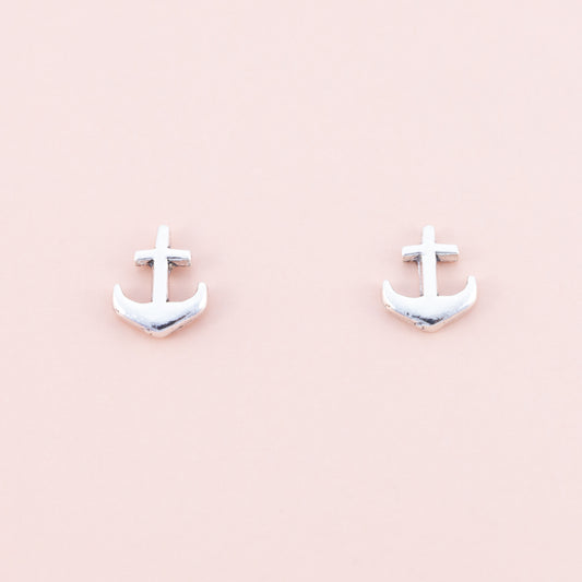 Sterling Silver Anchor Studs - The Silver Alchemist