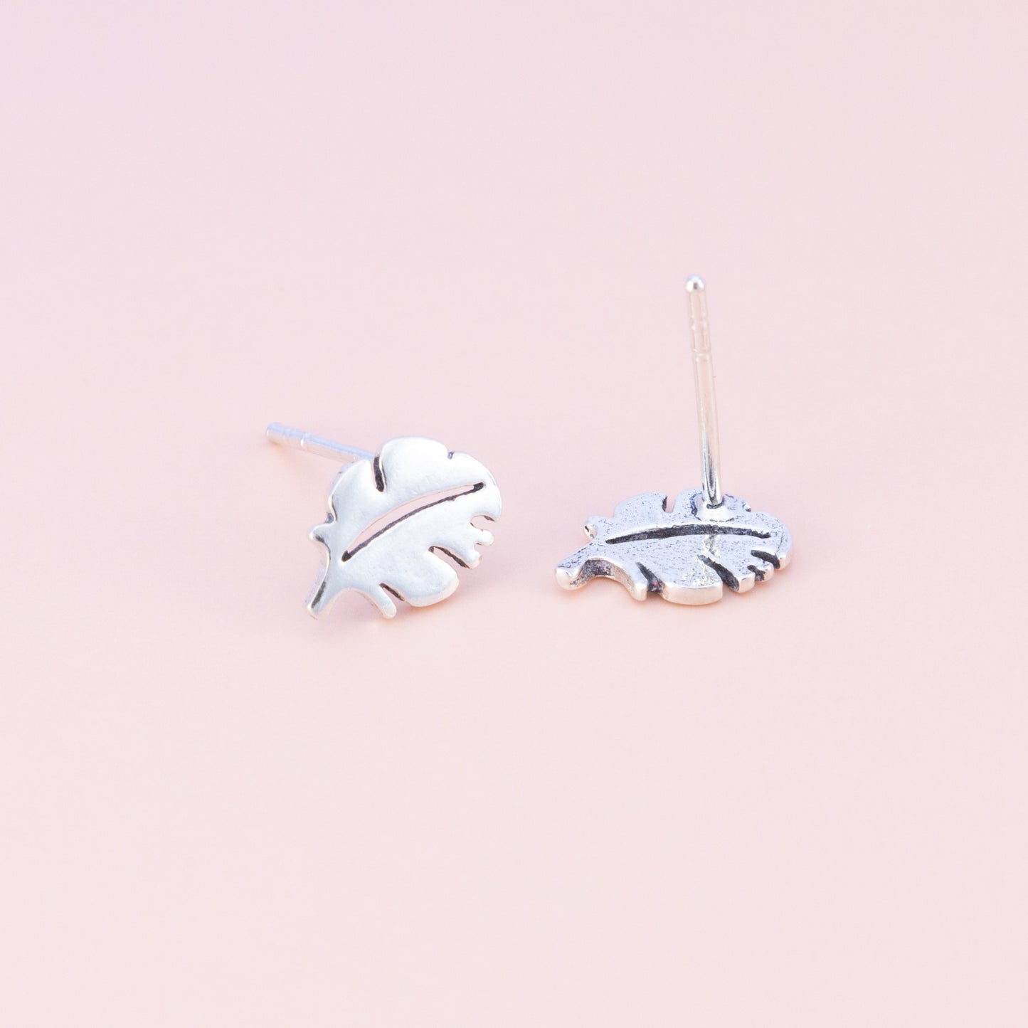 Sterling Silver Palm Leaf Studs - The Silver Alchemist