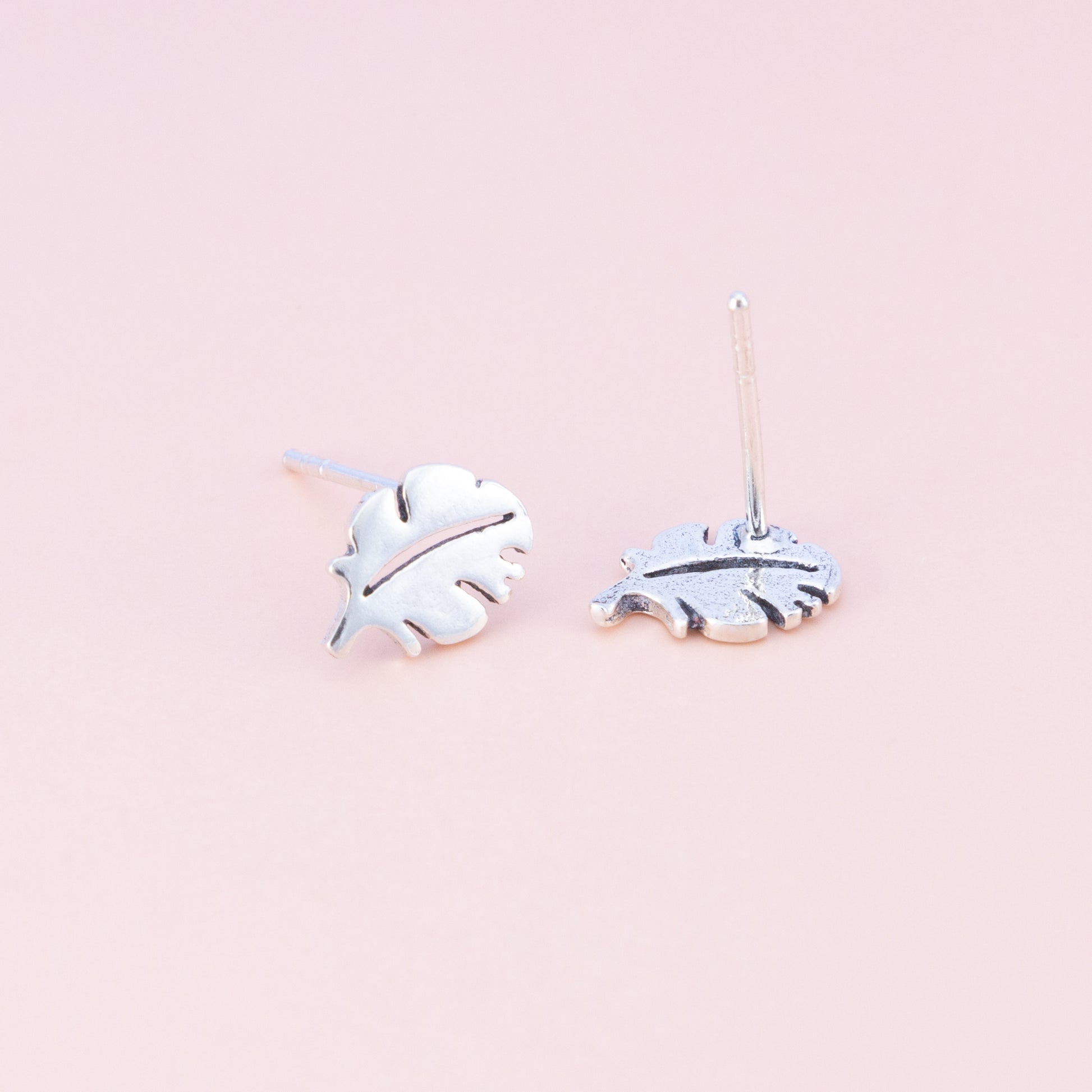 Sterling Silver Palm Leaf Studs - The Silver Alchemist