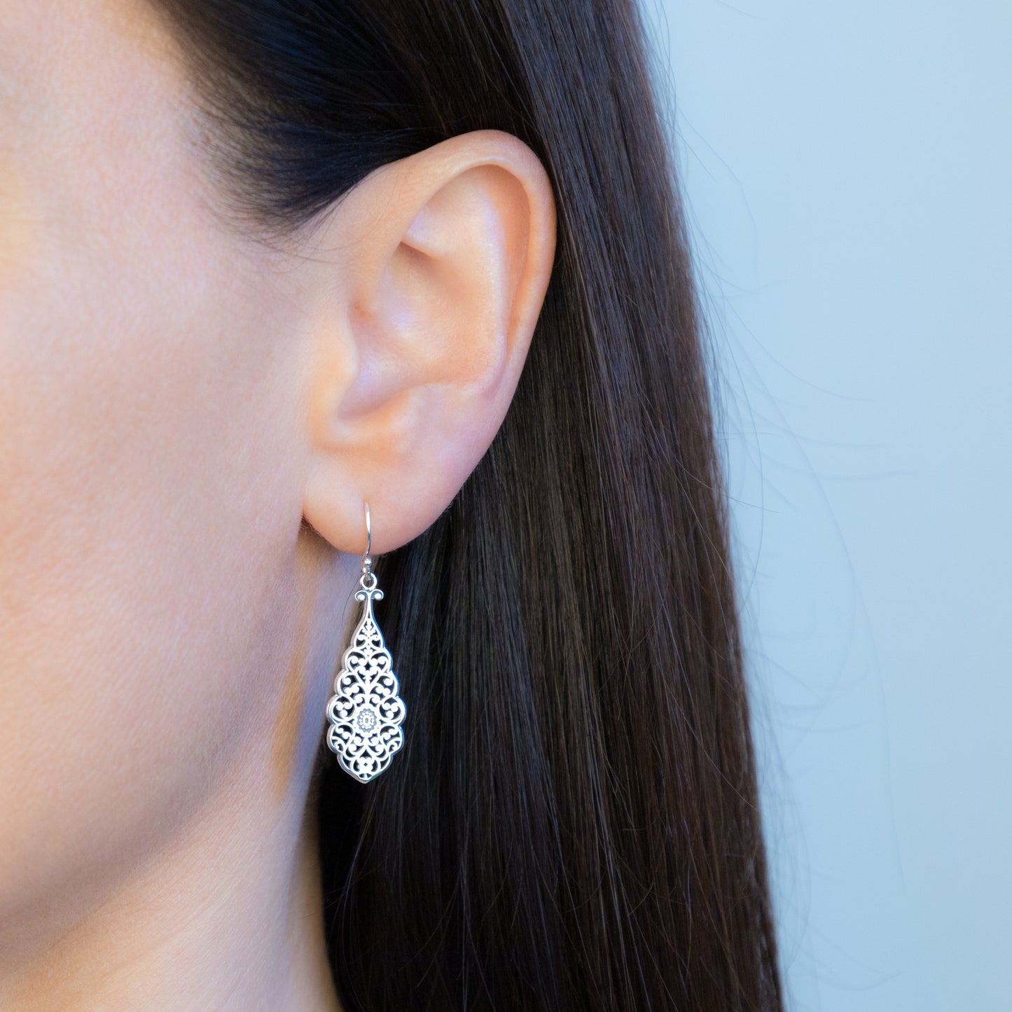 Sterling Silver Intricate Filigree Drop Earrings - The Silver Alchemist