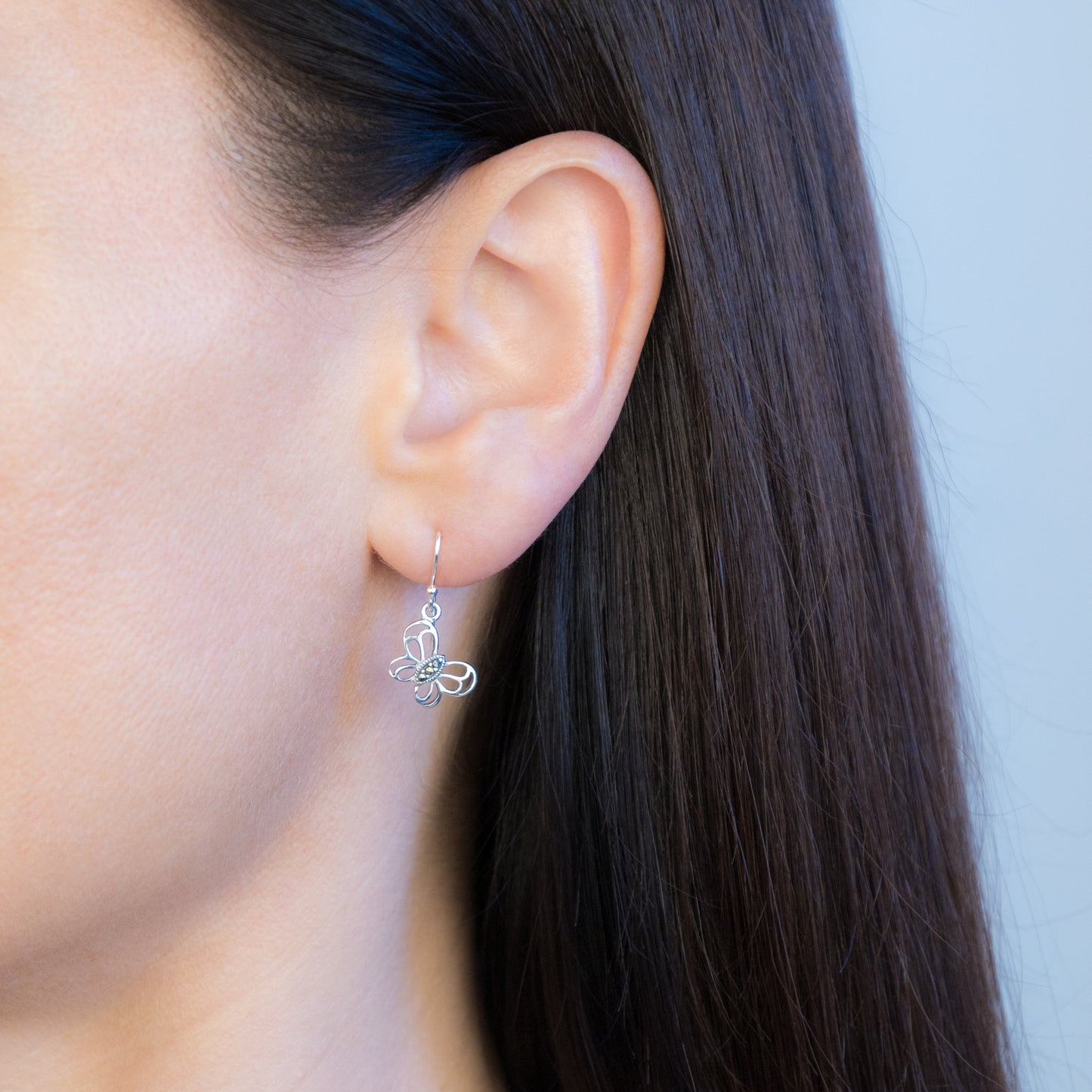 Sterling Silver Marcasite Butterfly Earrings - The Silver Alchemist