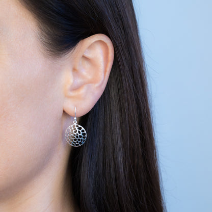 Sterling Silver Perforated Dangle Earrings - The Silver Alchemist