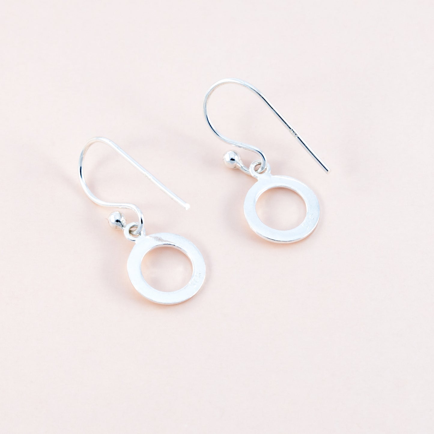 Round Silver Dangle Earrings