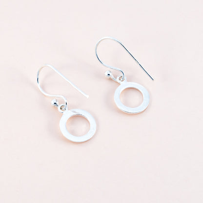 Round Silver Dangle Earrings