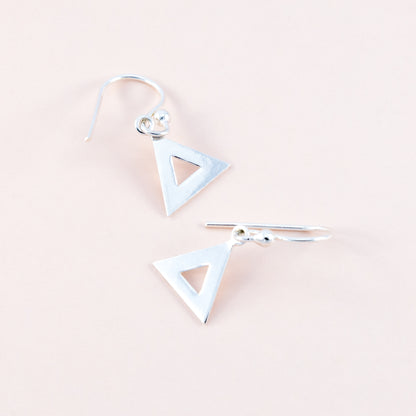 Sterling Silver Triangle Earrings - The Silver Alchemist