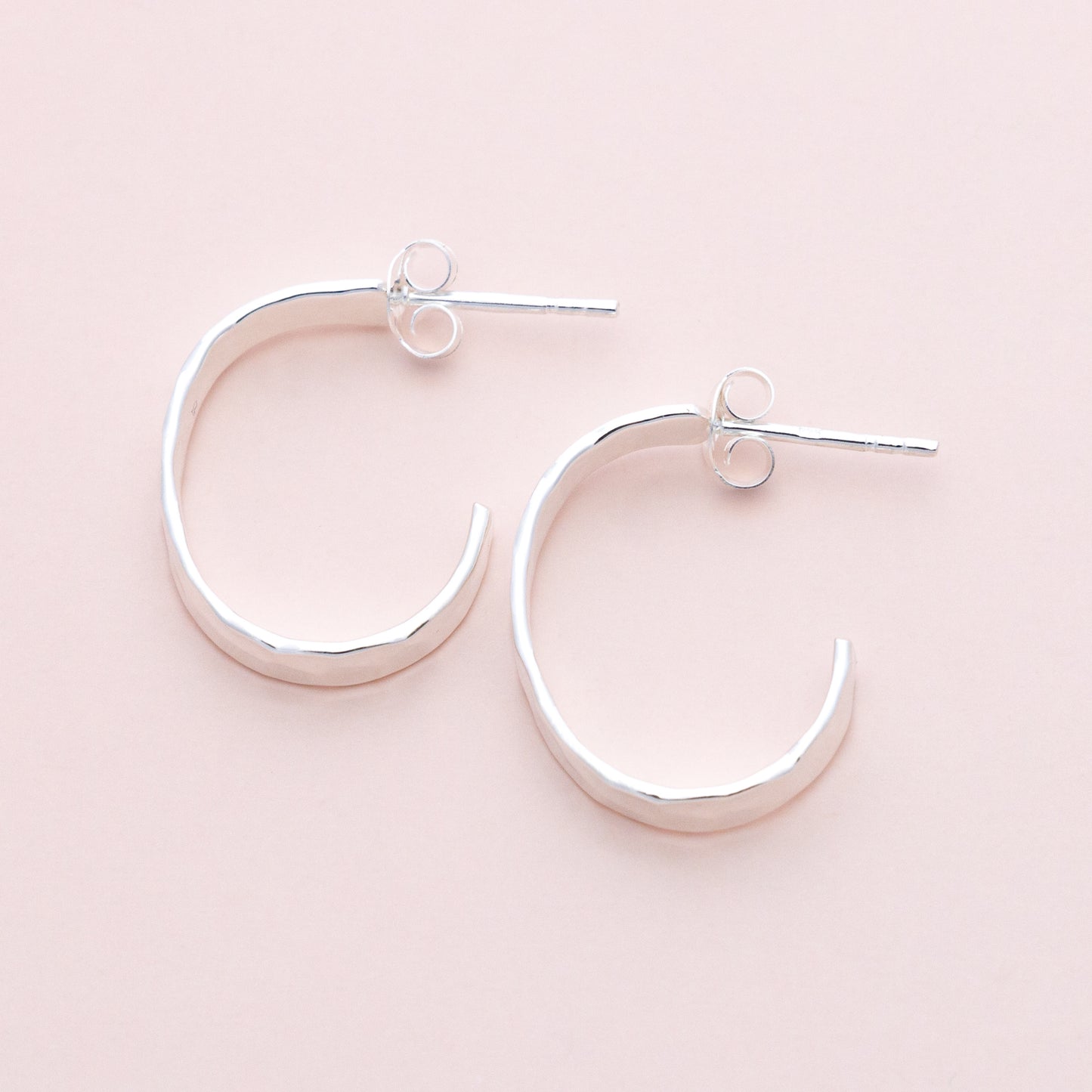 Sterling Silver Hammered Silver Hoops - The Silver Alchemist