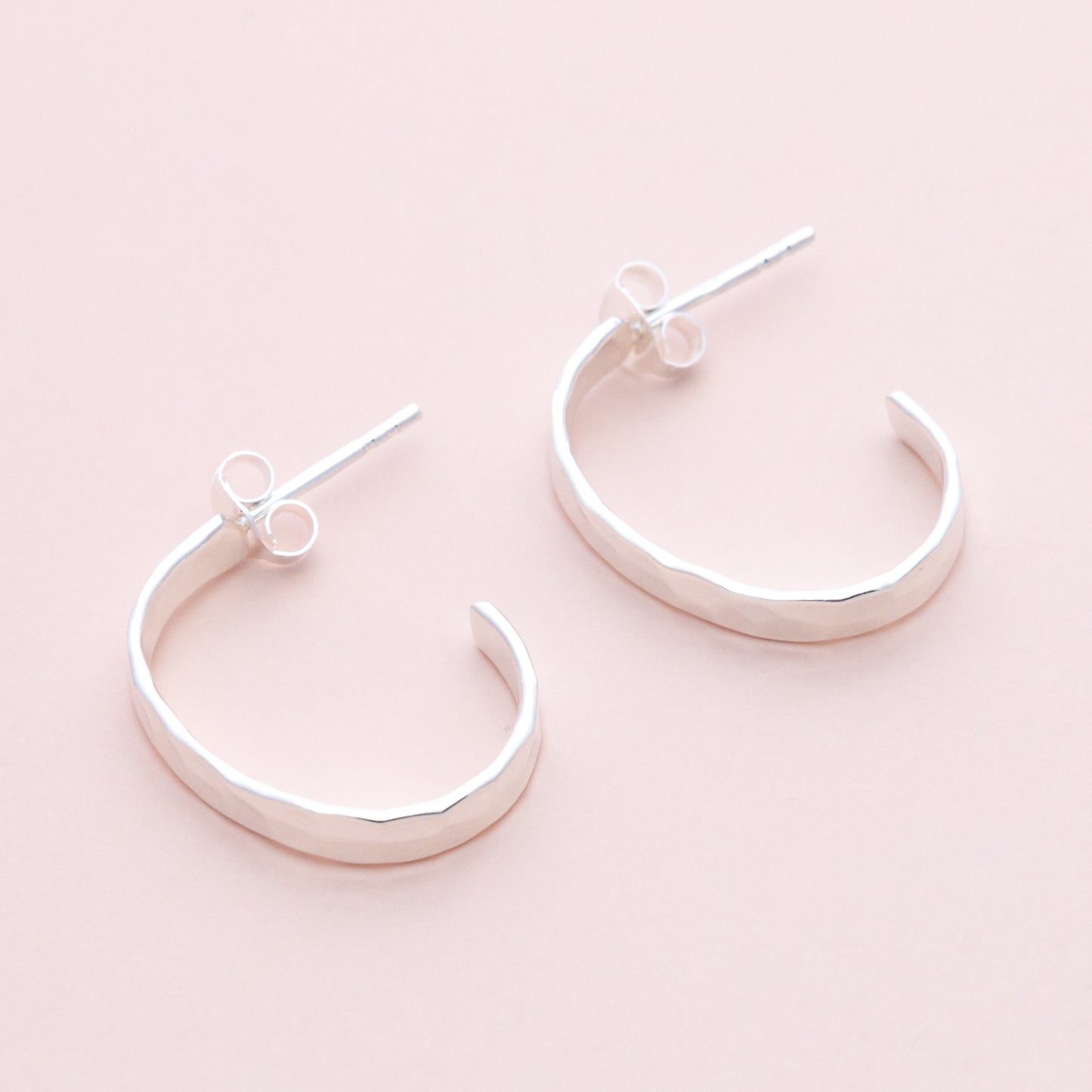 Sterling Silver Hammered Silver Hoops - The Silver Alchemist