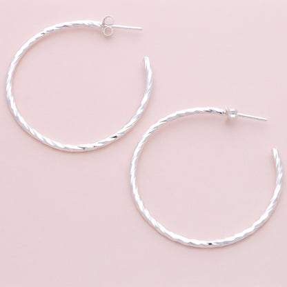 Sterling Silver Twisted Hoops - The Silver Alchemist